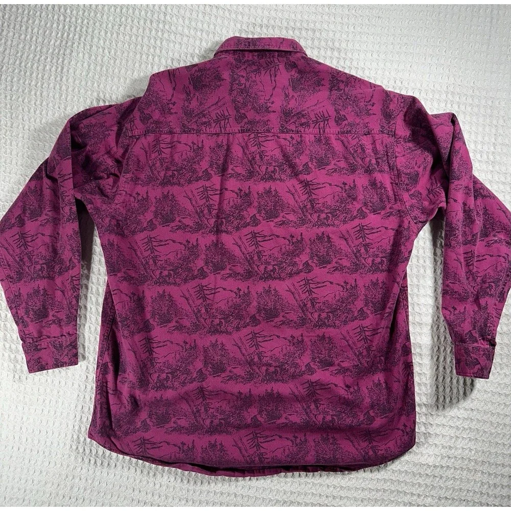 RARE Levi’s Sutter Creek M | 80s Magenta Forest | Hidden Placket + MOP‎ Buttons